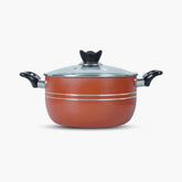 KLASSIC Best Non-Stick Casserole/Cooking Pot Red Handi with Glass Lid - Klassic kitchenware Pk